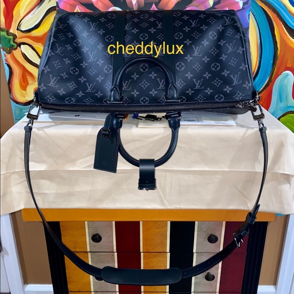 🖤🖤🖤AUTHENTIC LV KEEPALL BANDOULIÈRE 45 ECLIPSE - Picture 5 of 15